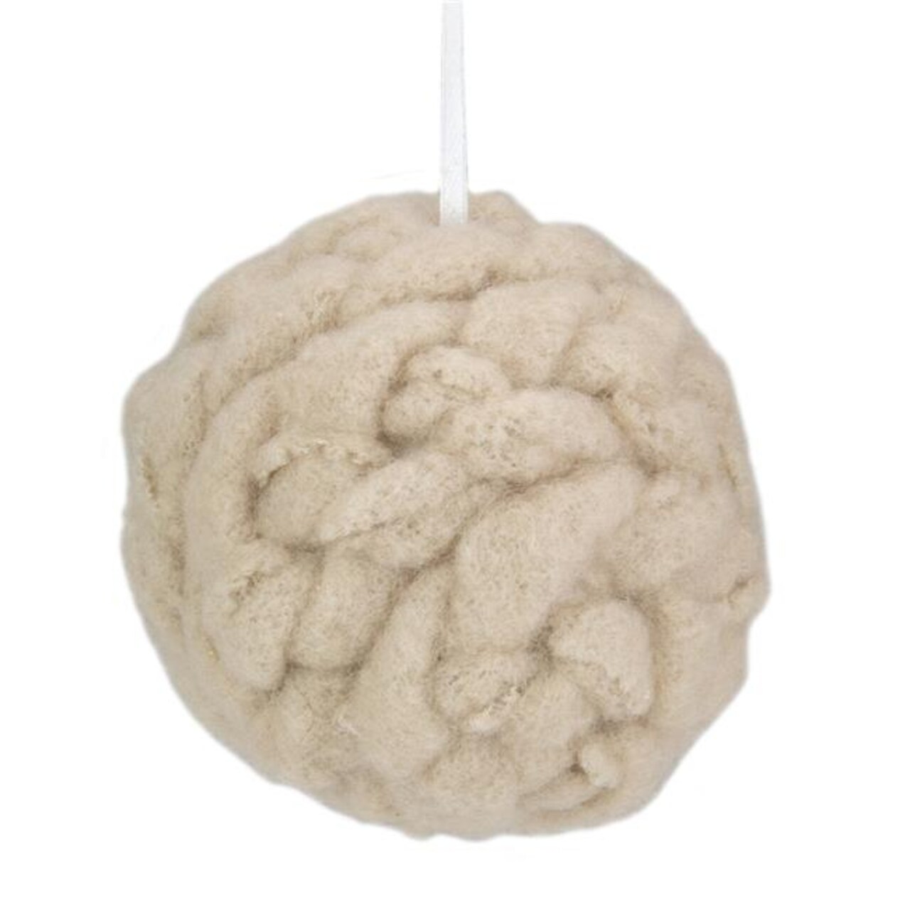 Northlight 34302425 4 in. Woven Hanging Christmas Ball Ornament, Tan
